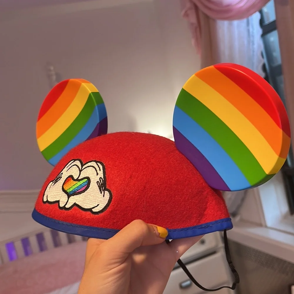 DISNEY Rainbow Pride Mickey Ears Hat with Strap - Picture 7 of 7